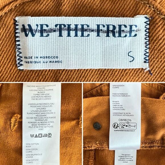 New We The Free Way Back Overall Brown Relaxed Fit S - Picture 6 of 11